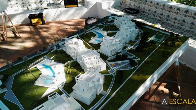 Maqueta arquitectura viviendas de lujo