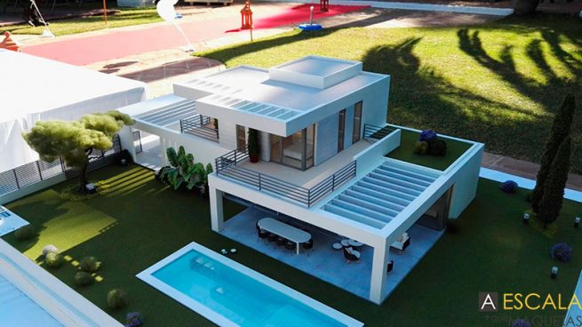 Maqueta arquitectura vivienda de lujo
