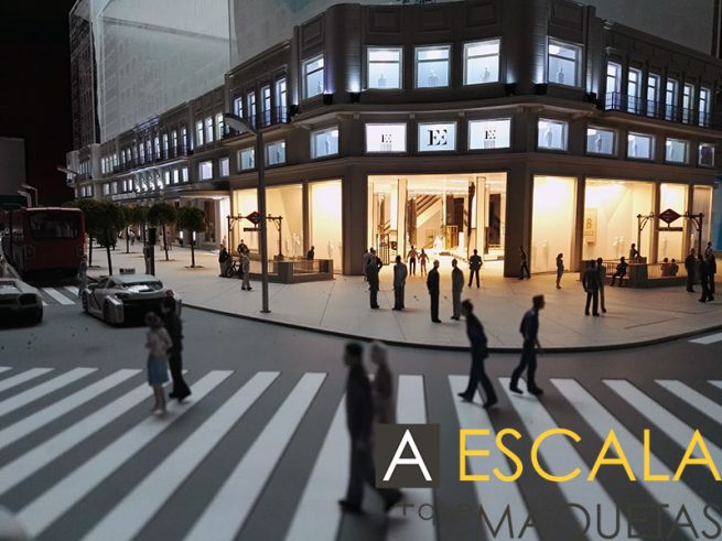 Maqueta Edificio España espacios comerciales